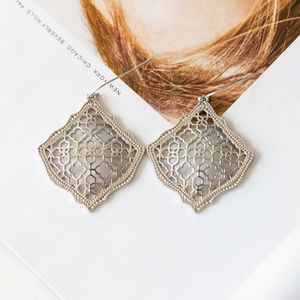 Kendra Scott Kirsten Silver Filigree earrings New